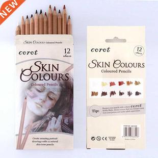 Pastel Pencil Color 12Pcs Skin Soft Wood Professional Set