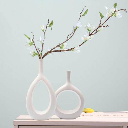 Flowers Vase Ceramic Vase Home Decoration Decoration White V