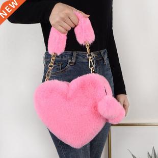 Women Handbags art Fur Shape Ladies Winter Plush Faux Cute