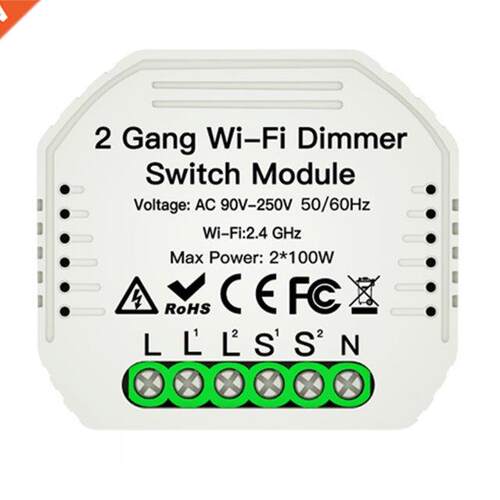 2 Gang  LED WiFi Dimmer Module APP Remote Control 2 Way S