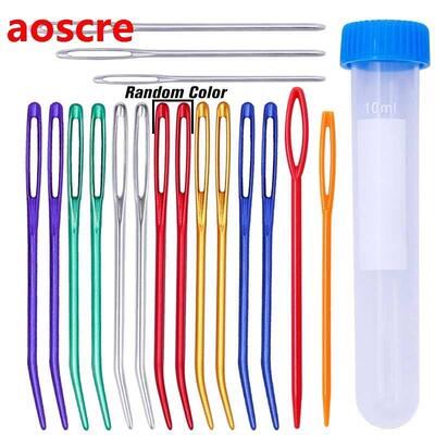 17PCS Bent Tip Tapestry Needles Yarn Large Eye Blunt Needles