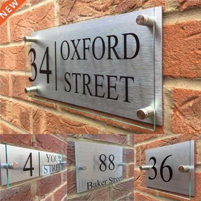 Customized Transparent Acrylic House Number Signs Door Plate
