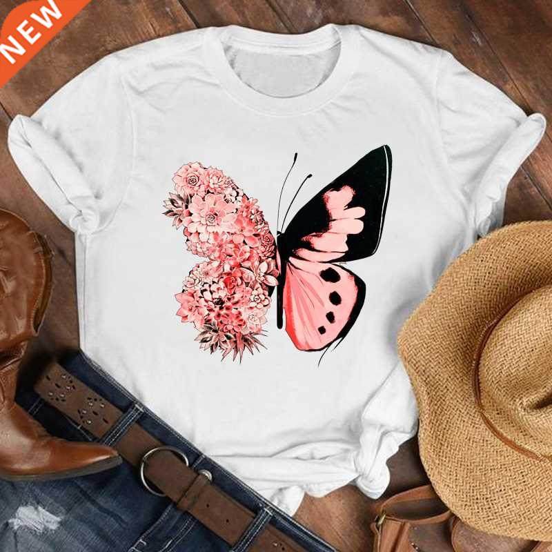 Women La Cartoon Butterfly Floral Elegant Fall Autumn Shi