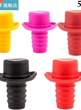 5pcs/set Creative Solid Color Wine Stopper Multi-Use Silicon
