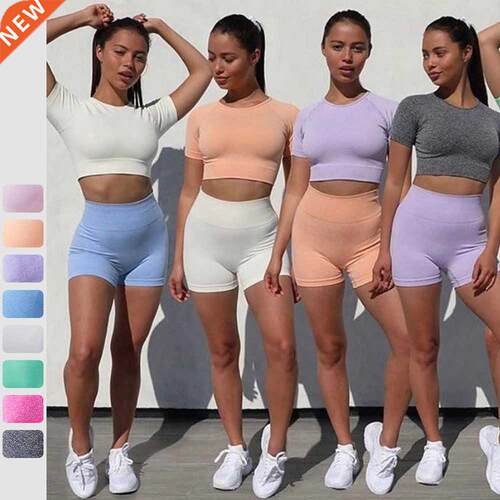Yoga Set Gym Clothing Seamless Sport Suit Shorts Set Fitness