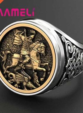 Outlets 925 Rng for Men Sterlng Slver Solder Dragon Her