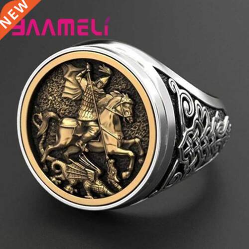 Outlets 925 Rng for Men Sterlng Slver Solder Dragon Her