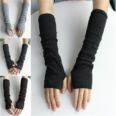 Winter Long Section Of Wool Fingerless Gloves Hot Color Can