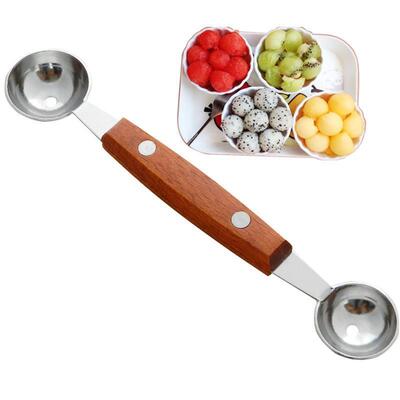 Double-end Melon Baller Scoop Spoon Fruit Ice Cream Dessert