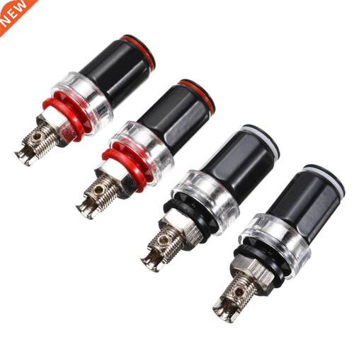 2pcs Red+2pcs Black Rhodium Plated HIFI Amplifier Speaker Te