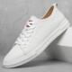 genuine shoes Men Leather Sneakers Classic Shoes White Soft