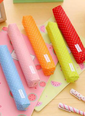 Strip Shape Pencil Bag Candy Color Dots Pencil Case Holder P