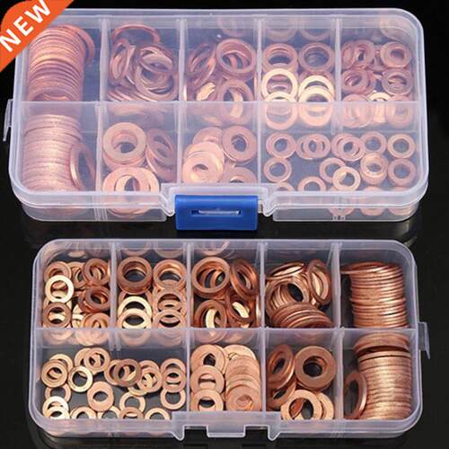 *200Ps/box Copper Washer Gasket Nut and Bolt Set Flat Ring S