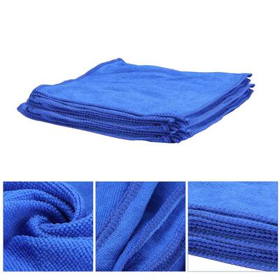 10pcs Microfiber Cleaning Cloths Blue Car Furniture Cleaning