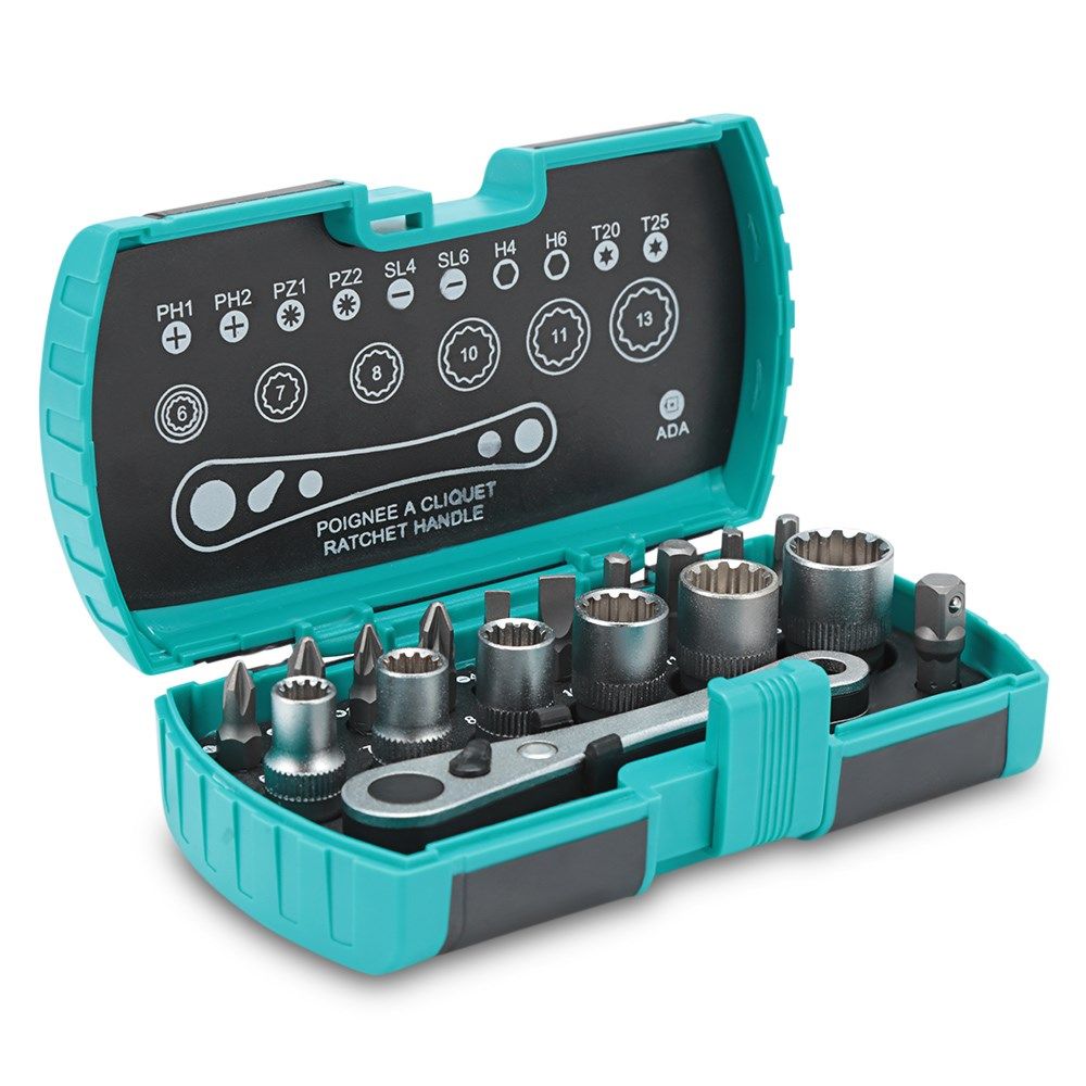 Ratchet Screwdriver Bits Sockets Set Manual Tool With A Stor