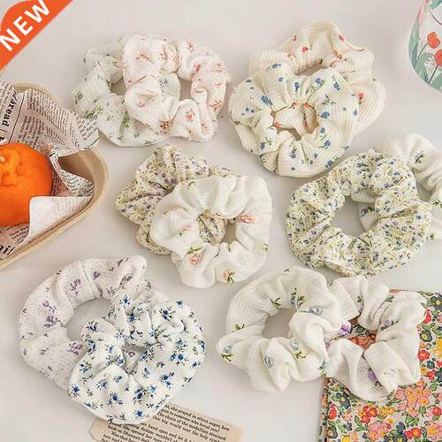 Korean Floral Print Scrunchies Fashion Hairband Hair Rope fo