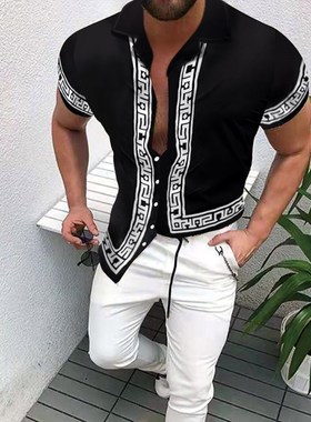 Summer Men's Printed Hawaii Casual Shirts 2021 Brand Streetw