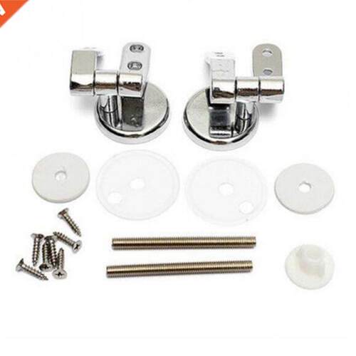 Alloy Replacement Toilet Seat Hinges Mountings Set Chrome wi