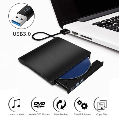 SB 3.0 External DVD CD Drive Burner Slim Portable Driver  No