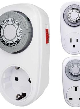 EU/US/UK Plug 24 Hours Programmable Mechanical Mini Timer Sw