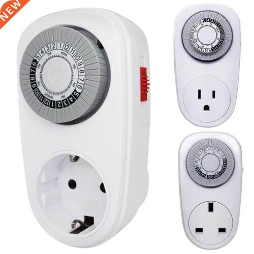 EU/US/UK Plug 24 Hours Programmable Mechanical Mini Timer Sw