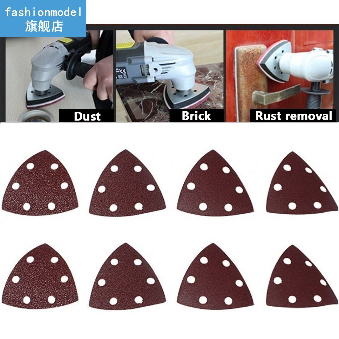 25PC 90mm Delta Sander Sand Paper Hook  Loop Sandpaper Disc