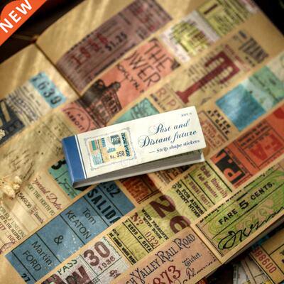 JIANQI 50pcs/pack Vintage Material Stickers Mini Book Scrapb