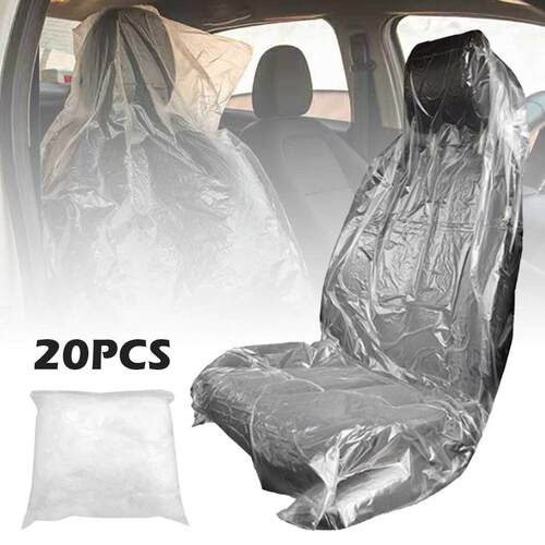 20Pcs Disposable Car Seat Covers Universal Plastic Car Seat