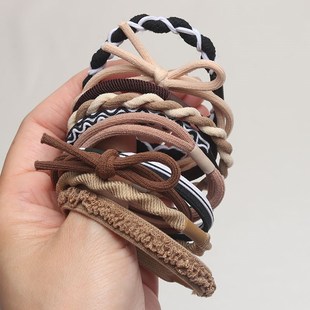 Women Elastic Girls New Bands Brown Rubber 10PCS Hair