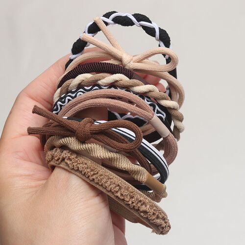 10PCS New Brown Women Elastic Hair Rubber Bands Girls Hair S