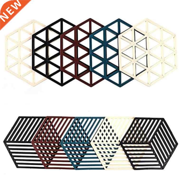 10 Pcs Silicone Trivet Mats and Hot Pads Hexagon Heat Resist