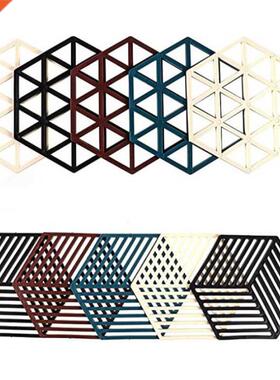 10 Pcs Silicone Trivet Mats and Hot Pads Hexagon Heat Resist