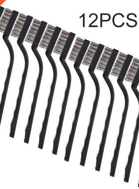 12PCS Mini Stainless Steel Rust Brush Brass Cleaning Polishi