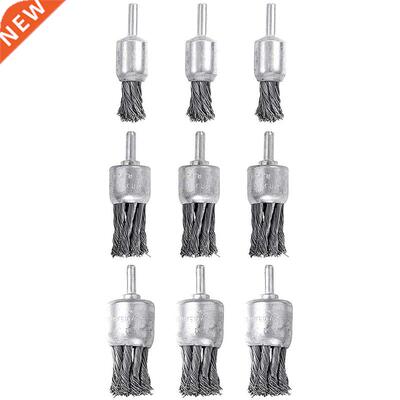 9 Pack Wire Wheels Brush, Knotted and Wire End Brush, for De