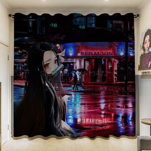 Customized Anime Devil's Blade Blackout Curtains Cartoon