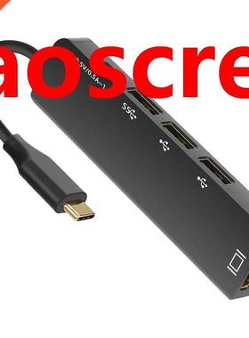 5-In-1 USB-C Hub, Portable 5-Ports Aluminum Type-C Hub, PD T