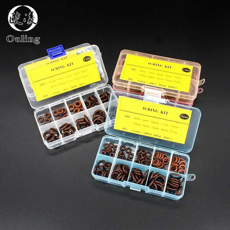 FKM O-ring kit classification thickness1/1.5/1.9/2.4/.1mm f - 实物图