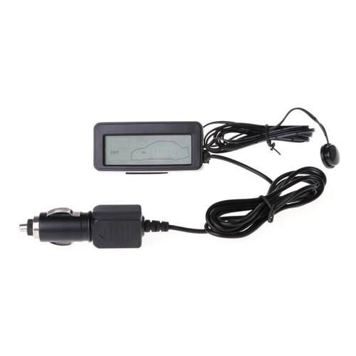 Mini Car LCD Display Indoor Thermometer 12V Vehicles 1.5m Ca