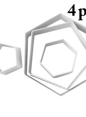 4pcs Soccer Ball Cake Cutters Fondant Hexagon Cookie Cutters