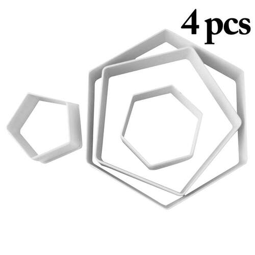 4pcs Soccer Ball Cake Cutters Fondant Hexagon Cookie Cutters