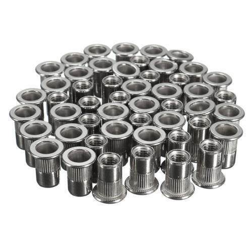50pcs M6 Thread 04 Stainless Steel Flat Head Rivet Nut Rivn