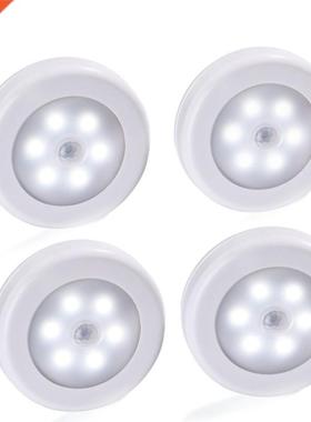 4pcs Body Motion Sensor 6 LED Wall Lamp Night Light Inductio