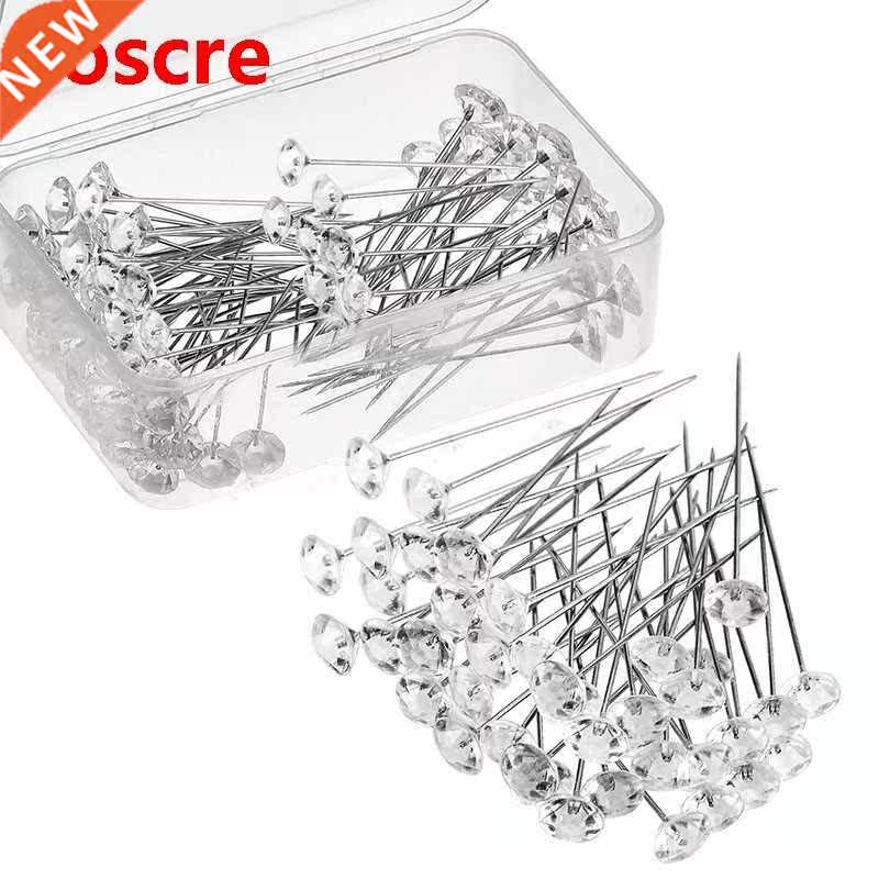 3 Size 100/40/20Pcs Sparkle Diamond Pins Crystal Head End W