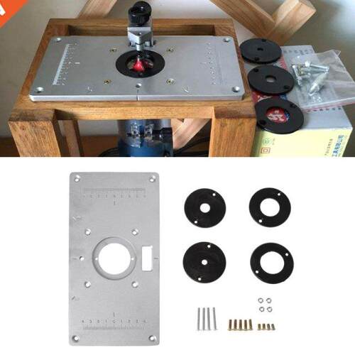 Aluminum Router Table Insert Plate w/ 4 Rings For Woodworkin