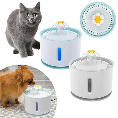 2.4L Automatic Pet Cat Water Fountain with LED Electric USB