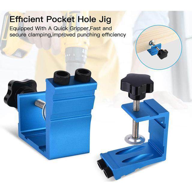 Woodworking Pocket Hole Jig Kit Oblique Hole Locator Drill B