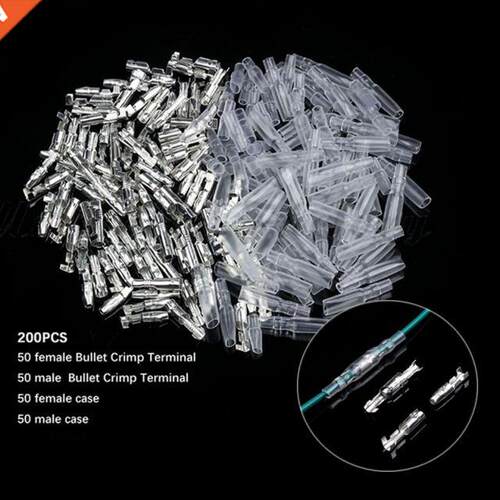 80/50 Sets Car Auto Motorcycle Bullet Terminals 4mm Male &am