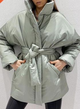 CP Casual Collected Waisted Parkas Women Fashion Simple Coat