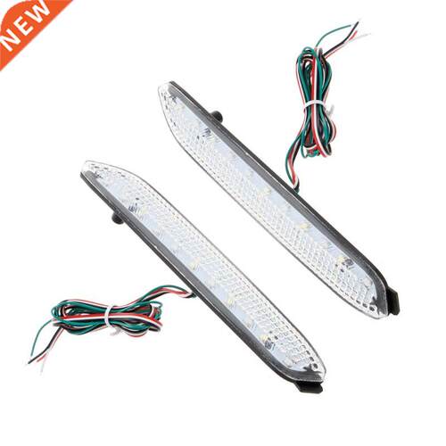 2Pcs LED Tail Braking Lamp Brake Rear Bumper Reflector Warni