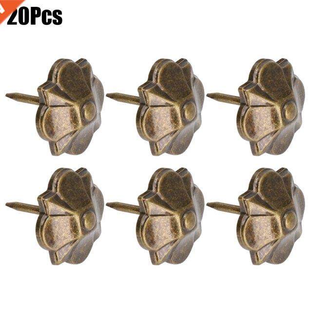 20Pcs Sofa Bubble Nail Vintage Thicken 4-Leaf Clover Pattern